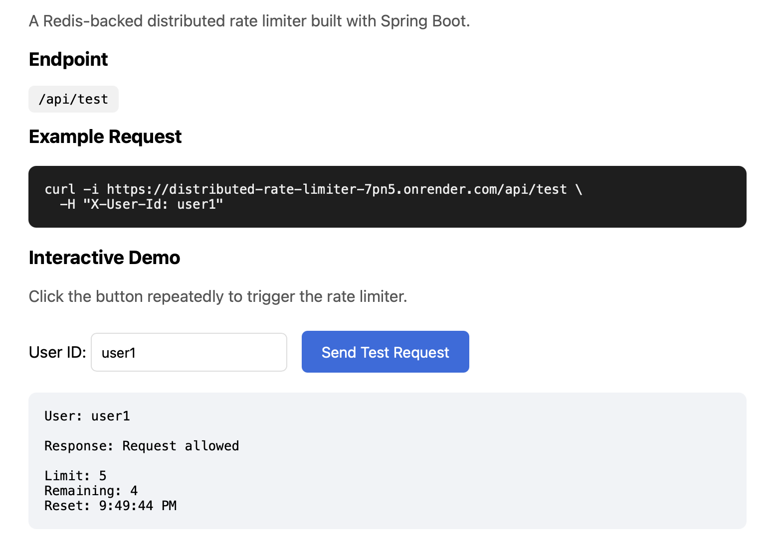Distributed Rate Limiter preview